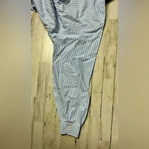 Brooks Brothers Blue Vertical Striped Shirt Mens 16.5 32 Button Up Long Sleeve - Picture 9 of 13